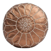 Thumbnail for Bronze Faux Leather Pouf - Ettilux Home