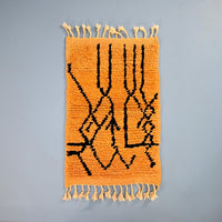 Thumbnail for Orange Moroccan Small Rug 2 x 3.3 Feet / 62 x 101 cm - Ettilux Home