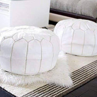 Thumbnail for set of 2 Genuine Leather Poufs - Ettilux Home